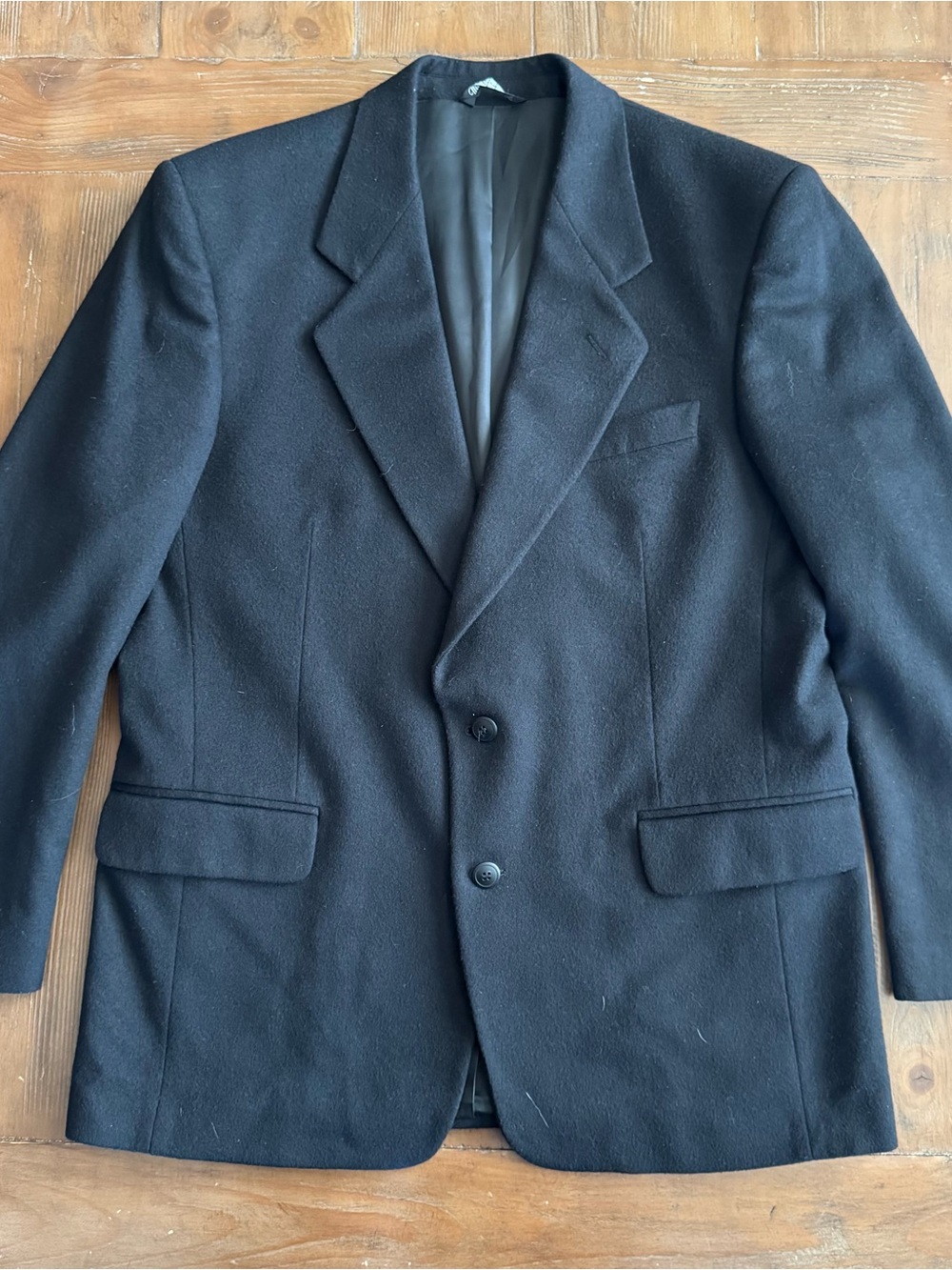 Vito Rufolo Mens Black Wool Cashmere Blazer Sport Coat Size 42RE Made In Italy